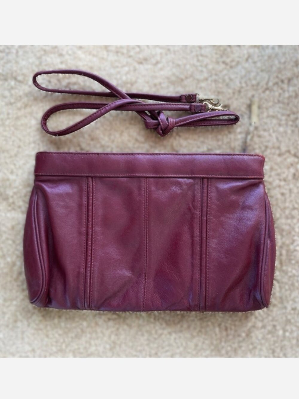 Vintage Brenalini by Jonatti Burgundy Leather Clutch